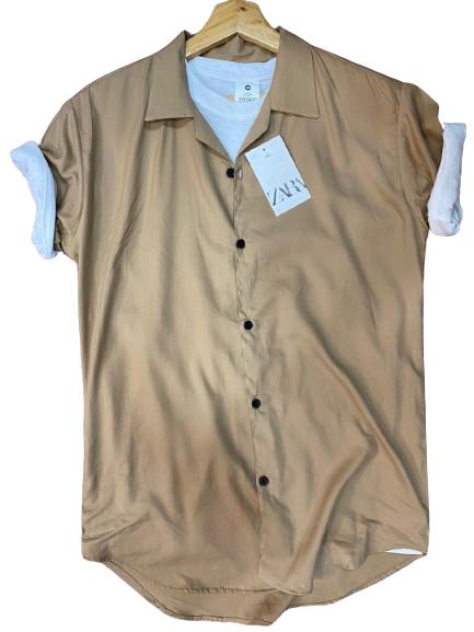 Brown Casual Half Sleeves Shirt