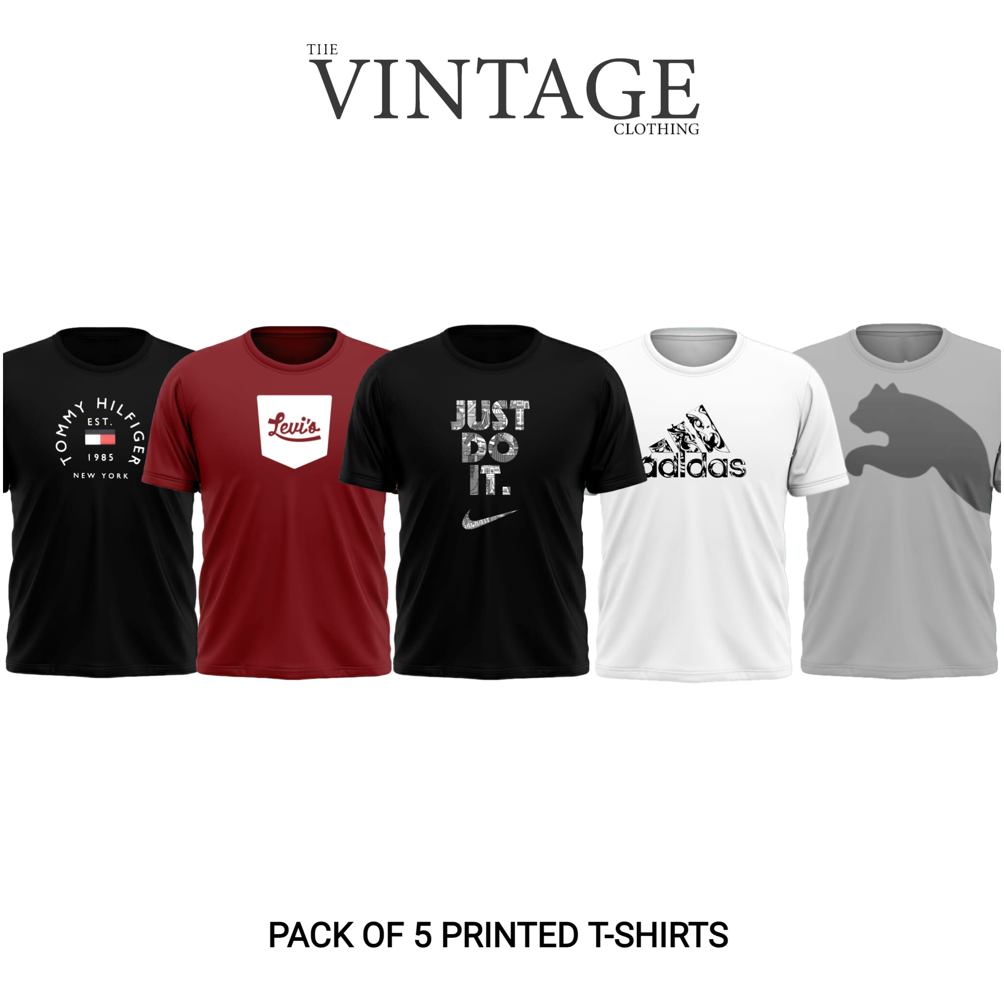 Pack of 5 Printed T-Shirt