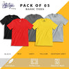 Pack of 5 round neck half sleeves T-shirts