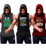 Pack of 3 Printed gym sleeveless hoodie sando tanks 002