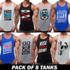 Pack of 8 Printed gym sando tanks
