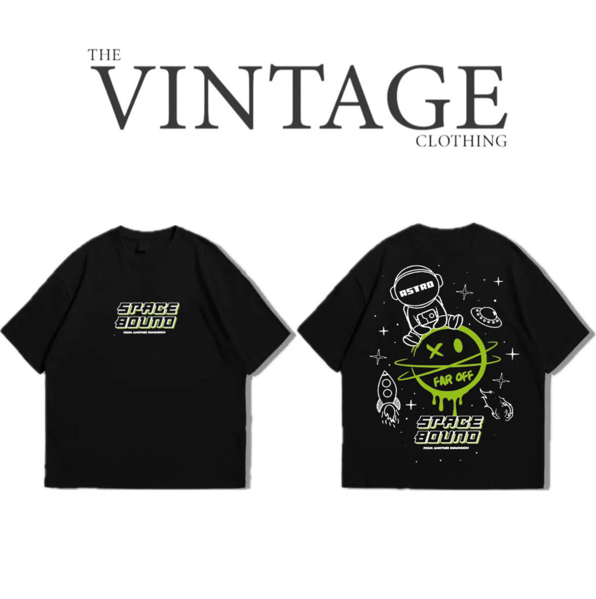 Space Bound Oversized Dropshoulder Tee - DTF Printed Tshirt for Men and Women