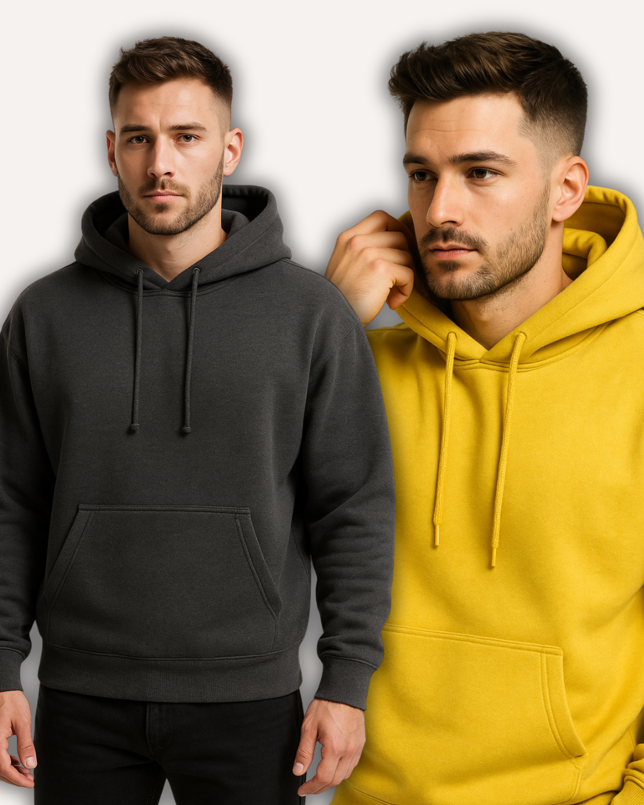 Pack of 2 Basic Charcoal & Yellow Hoodies