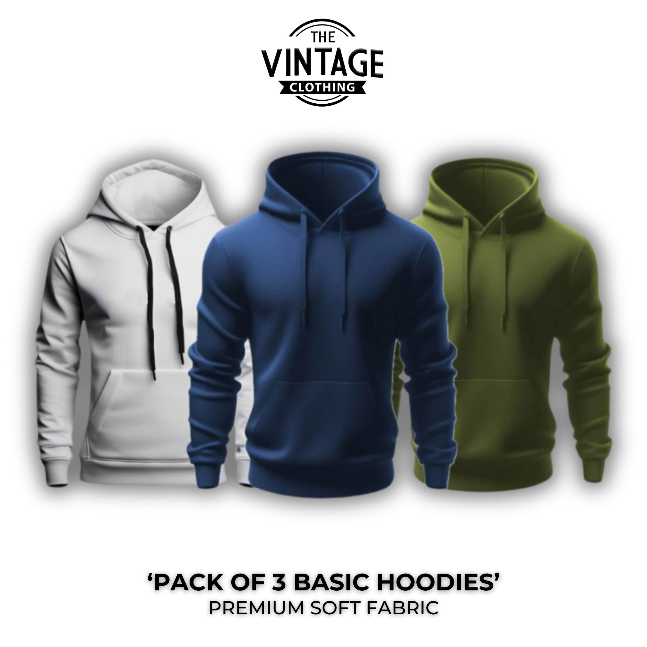 Pack of 3 Basic Hoodies