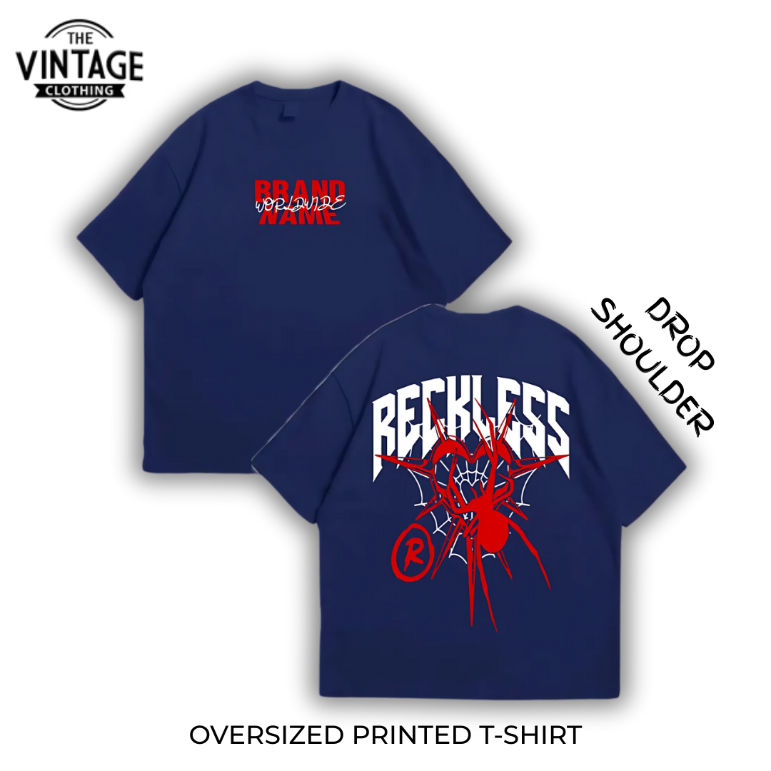 Reckless Oversized Dropshoulder Tee - DTF Printed Tshirt for Men and Women