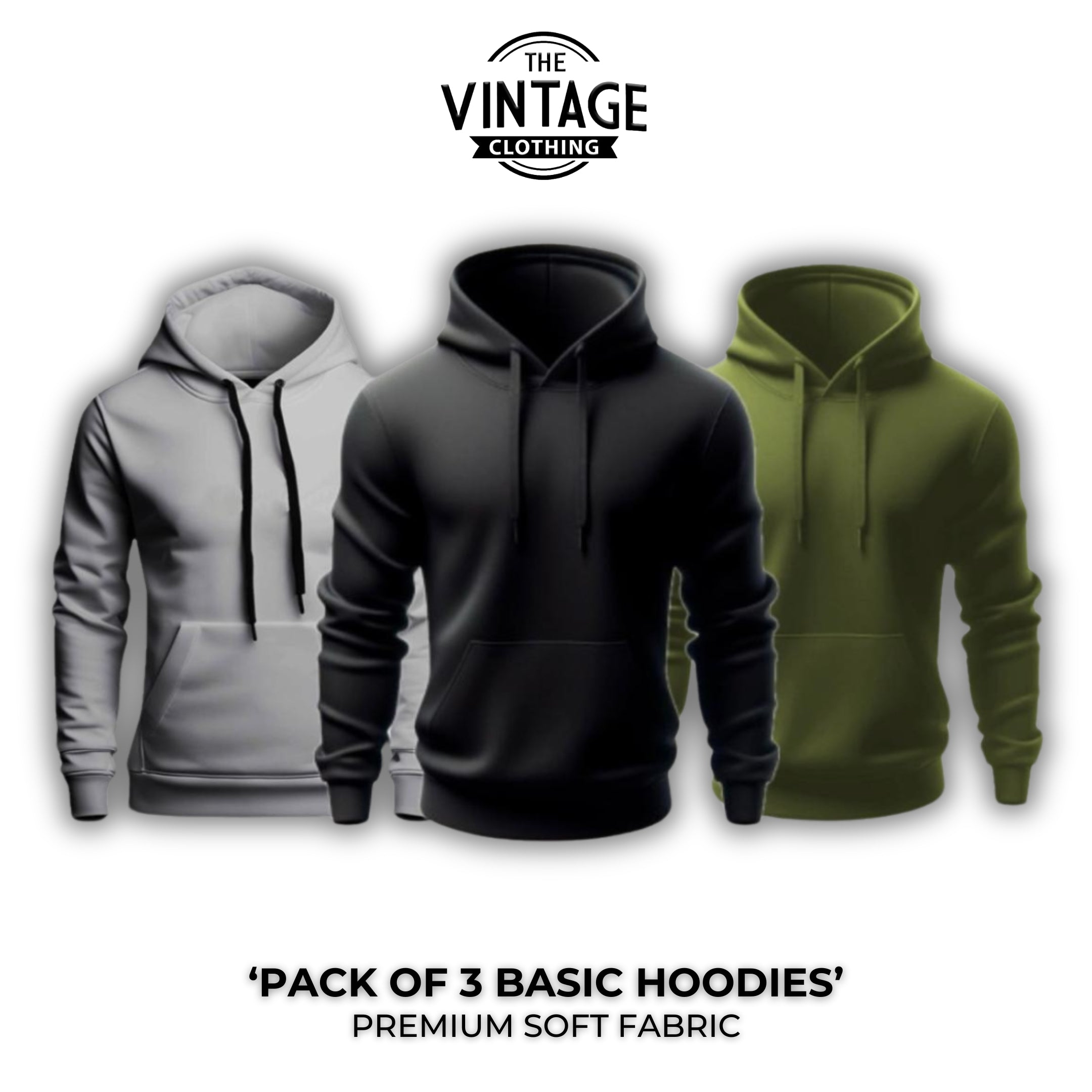 Pack of 3 Basic Hoodies