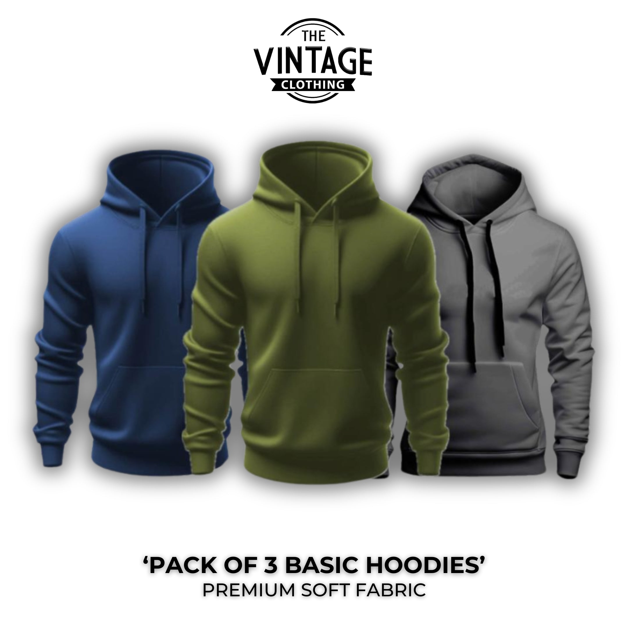 Pack of 3 Basic Hoodies