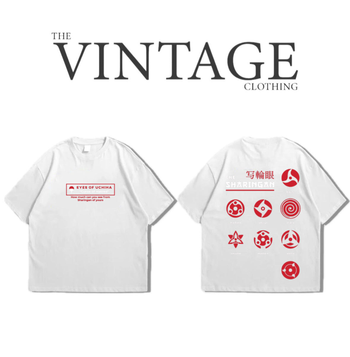 Sharingan Oversized Dropshoulder Tee - DTF Printed Tshirt for Men and Women