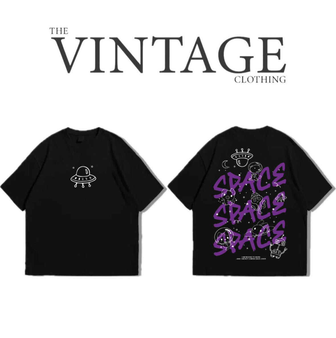 Spaces Oversized Dropshoulder Tee - DTF Printed Tshirt for Men and Women