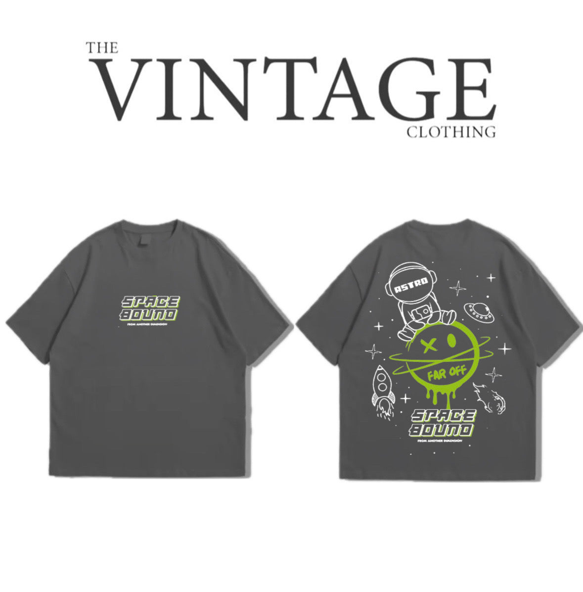 Space Bound Oversized Dropshoulder Tee - DTF Printed Tshirt for Men and Women