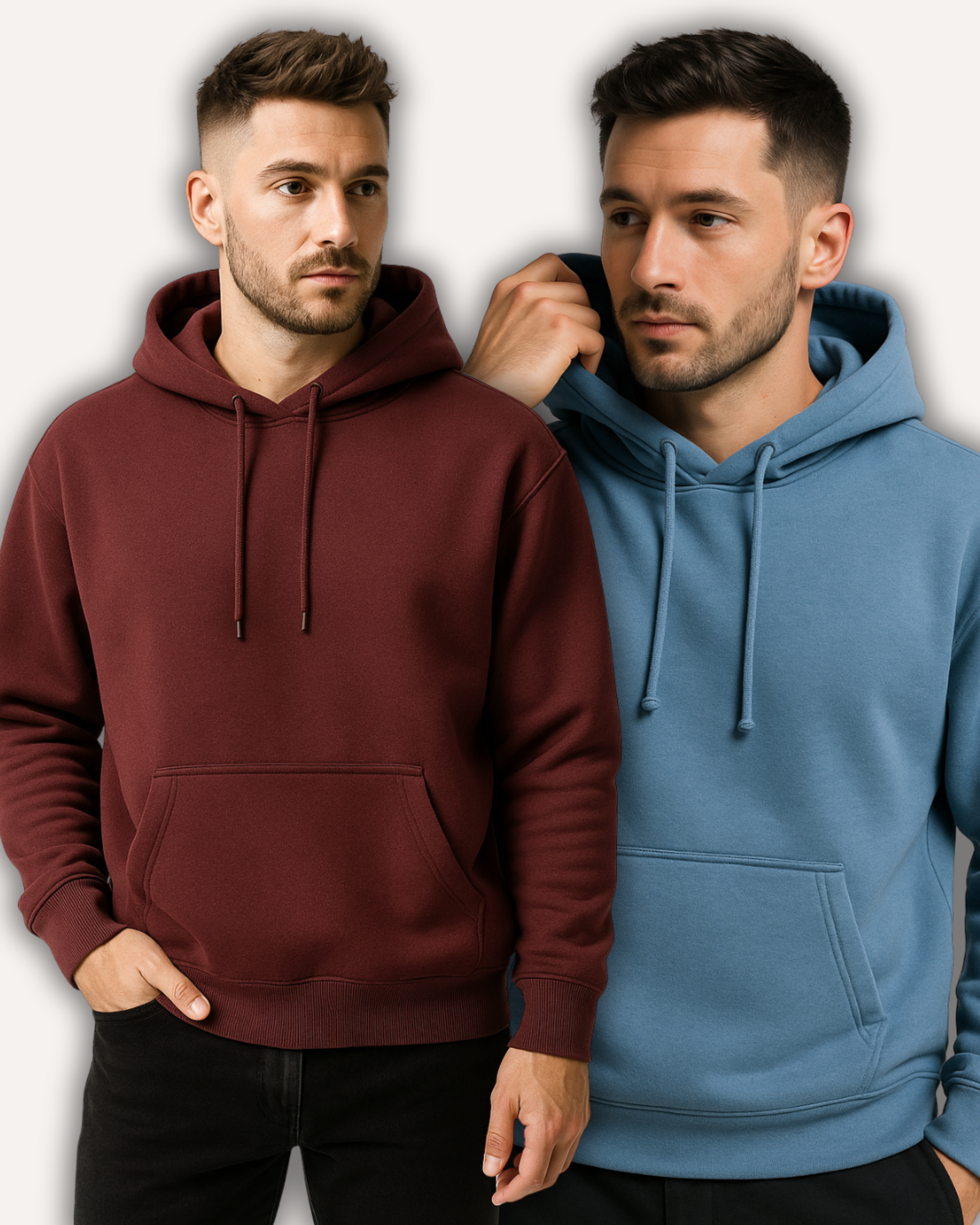 Pack of 2 Basic Maroon & Blue Hoodies