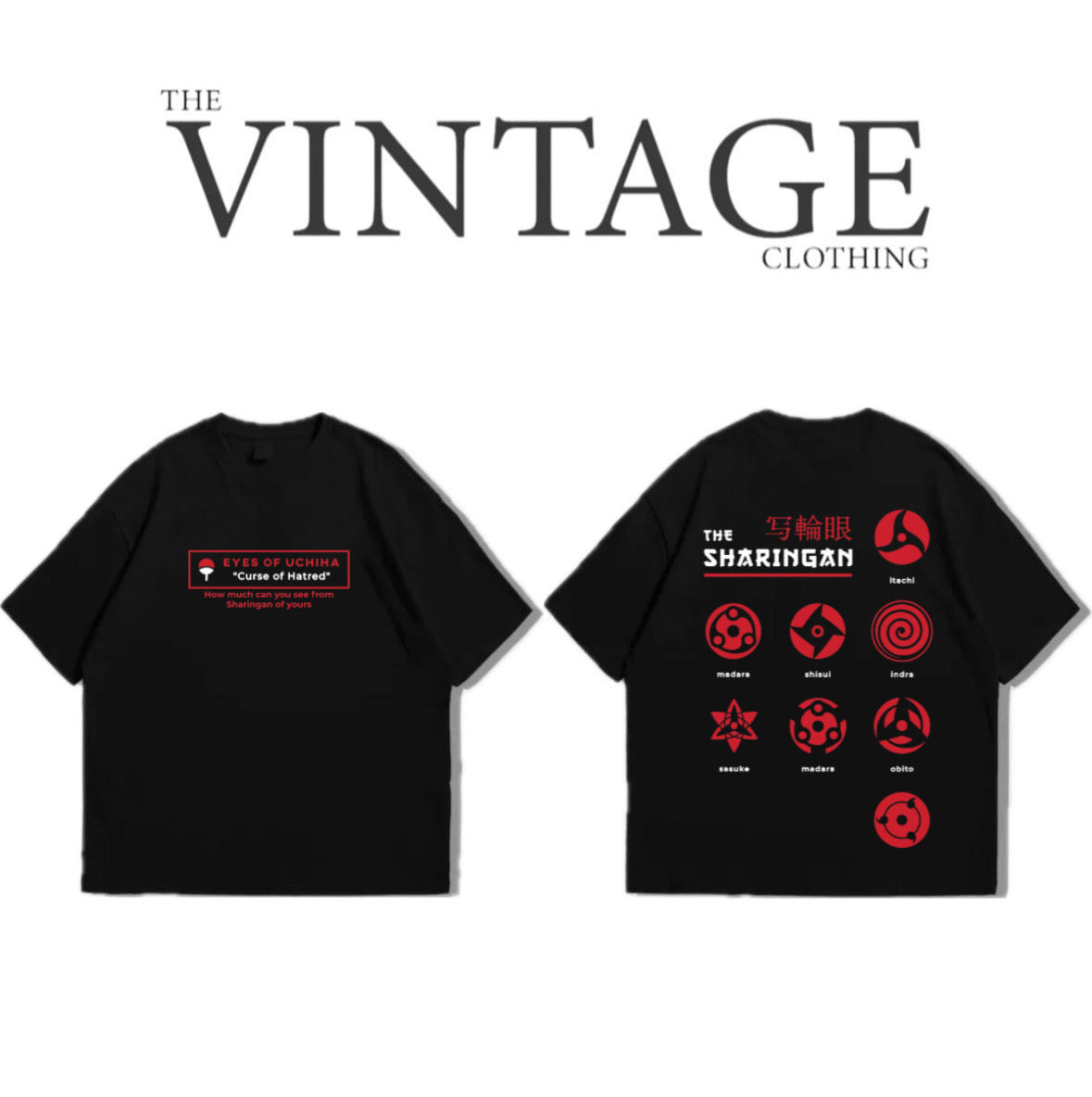 Sharingan Oversized Dropshoulder Tee - DTF Printed Tshirt for Men and Women