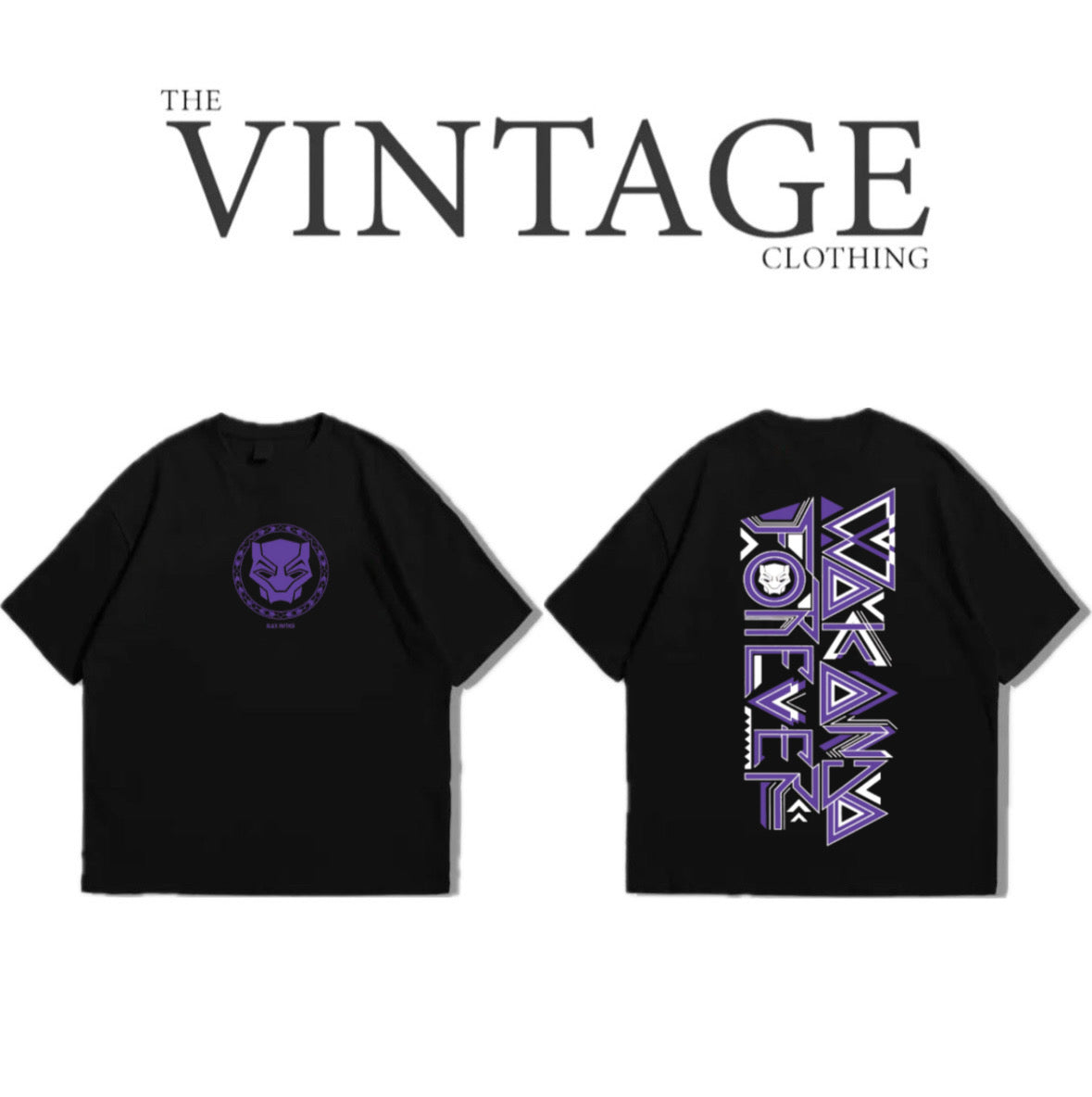 Wakanda Forever Oversized Dropshoulder Tee - DTF Printed Tshirt for Men and Women
