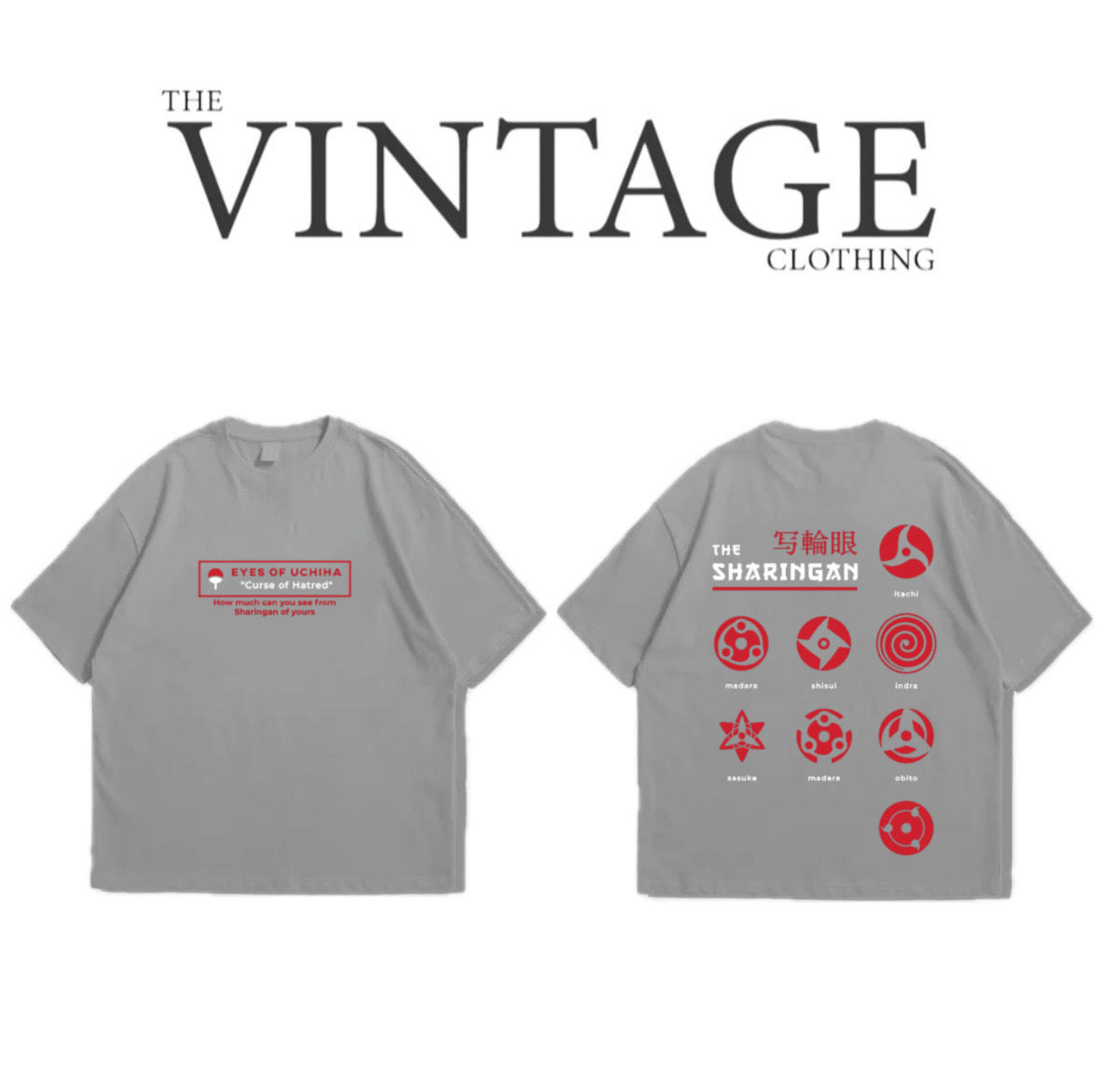 Sharingan Oversized Dropshoulder Tee - DTF Printed Tshirt for Men and Women