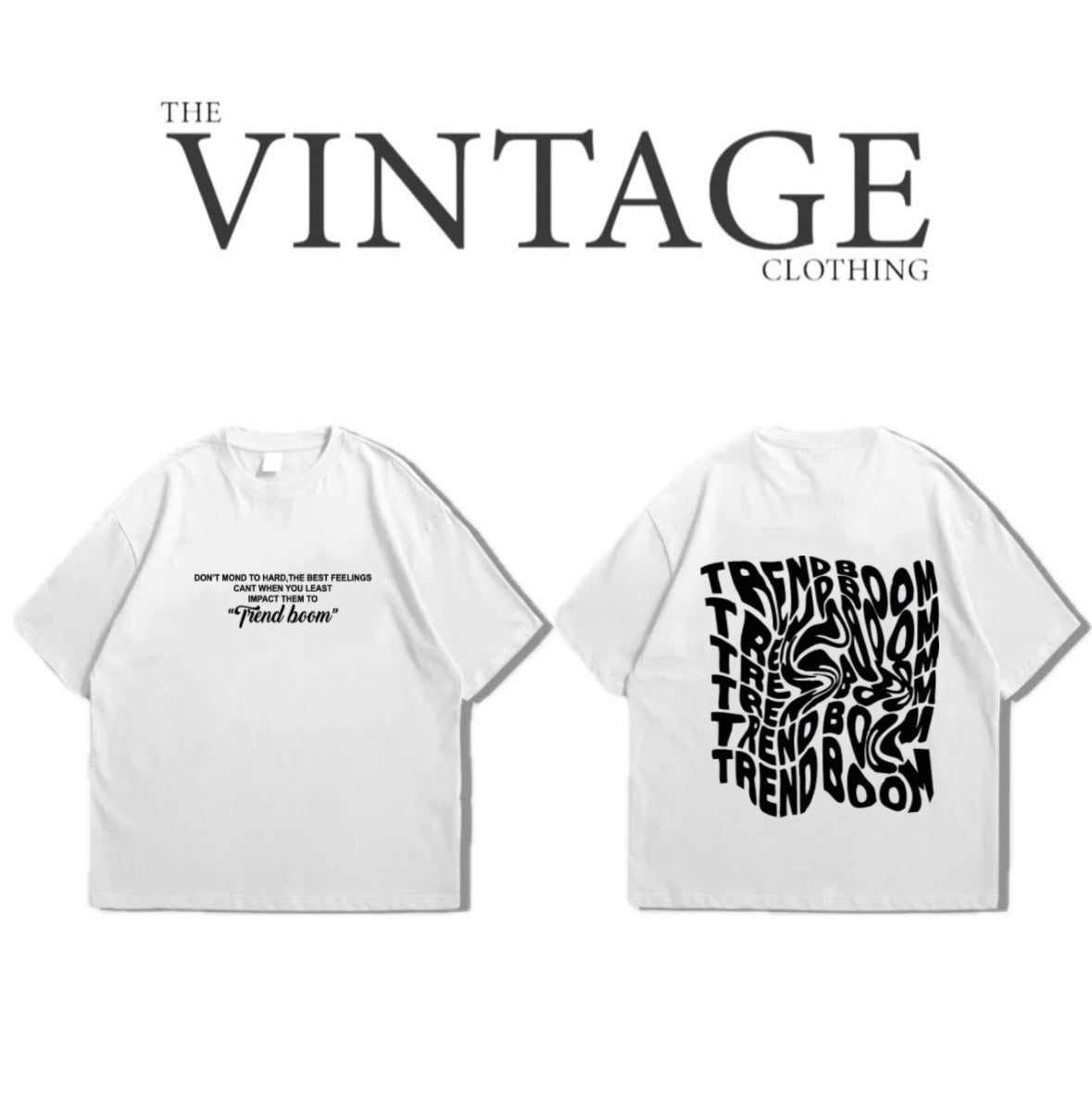 Trendboom Oversized Dropshoulder Tee - DTF Printed Tshirt for Men and Women