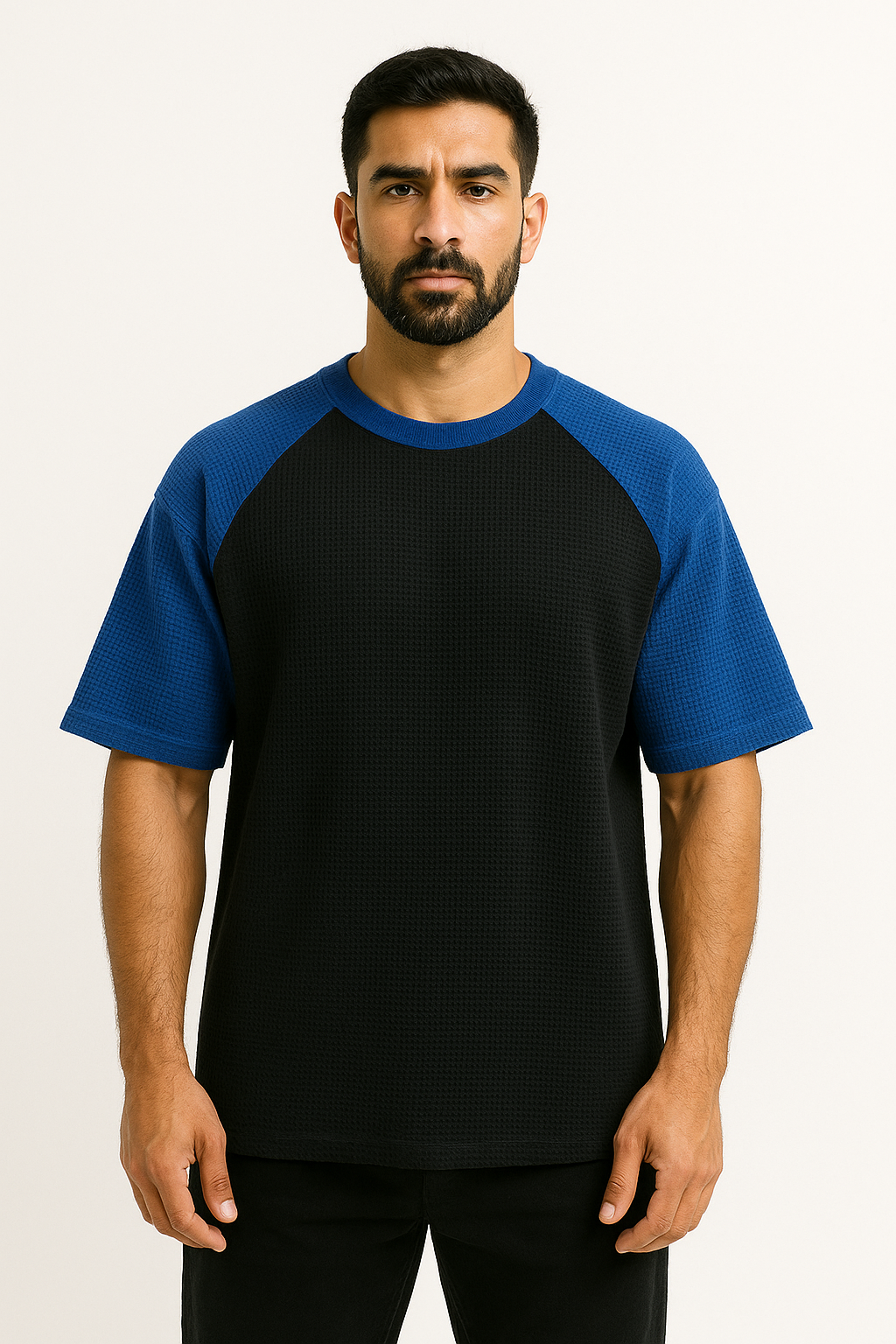 Pack of 2 - Oversized Raglan Waffle Knit T-Shirt