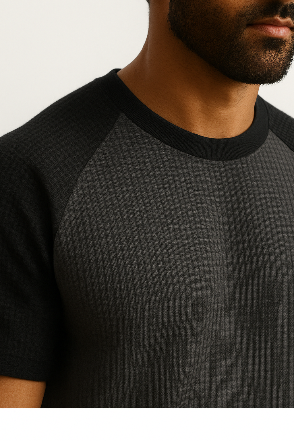 Pack of 2 - Oversized Raglan Waffle Knit T-Shirt