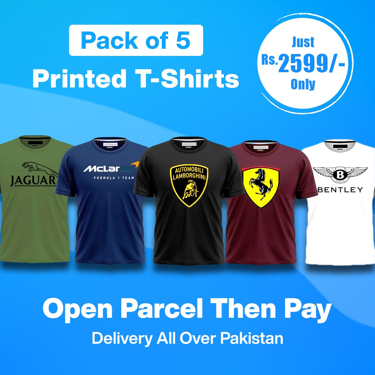 Pack of 5 Printed T-Shirt